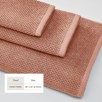Desert Rose Heavyweight Cotton Hand Towel Set (6 Pieces)