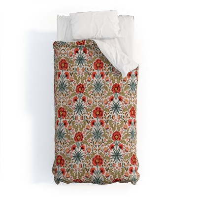 Deny Designs Avenie Morris Inspired Carnation Comforter Bedding Set Cream