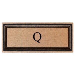 A1HC Natural Coir and PVC Backing Classic Border Flock Monogrammed Door Mat, Anti-Shed Entry Doormat - 1 of 4