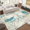 Modern Abstract Rug,  Area Rug, Washable Rug Soft Colorful Rug Modern Living Room Rug Non Slip Low Pile Indoor Floor Carpet - 2 of 4