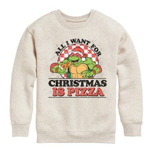 Boys' - Teenage Mutant Ninja Turtles - All I Want For Christmas Graphic Long Sleeve Fleece Sweatshirt - 1 of 4
