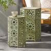 CAVINAS Hexagonal Iron Outdoor Patio End Table with Sunburst Cut Out Design,Waterproof Weather Resistant Side Table for Patio,Garden,Balcony - 2 of 4