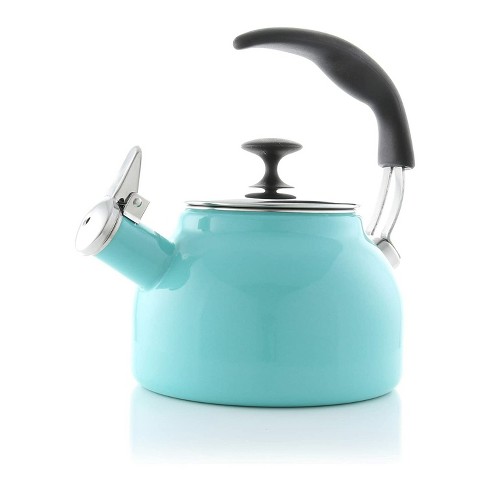  Trenton Gifts Whistling Tea Kettle - Enamel on Steel Teakettle  with Rooster Design - Cute Kitchen Accessories - 1.6 Quart Water Kettle:  Home & Kitchen