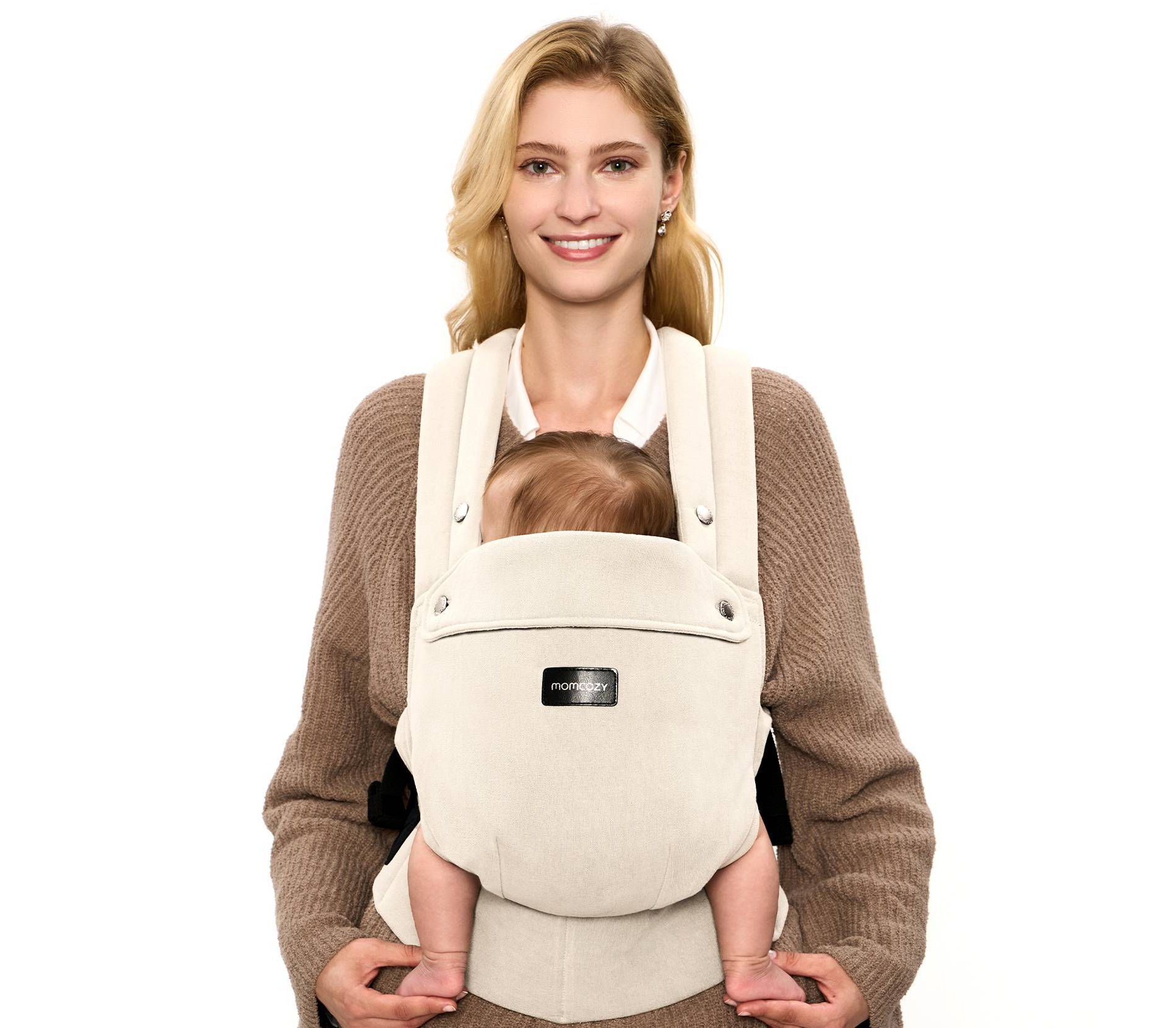 Momcozy Baby Carrier with Natural Cotton Linen - Light Amber