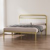 FURNIinspire Beds Queen Size Metal Bed Frame Modern Platform Bed with Upholstered Headboard Cushion, Bedroom Furniture, Gold, 82.44"*60.7"*41.73" - 4 of 4