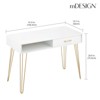 mDesign Metal/Wood Home Office Desk with Drawer, Hairpin Legs - image 3 of 4