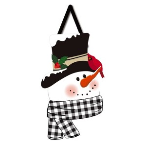 Evergreen Snowman and Friend Door Decor - 1 of 1