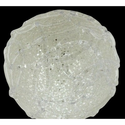 Allstate Floral Glittered Swirl White Shatterproof Christmas Ball Ornament 4" (100mm)