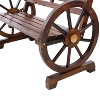 Dexmalle Brown Patio Wooden Wagon Wheel Bench - 4 of 4