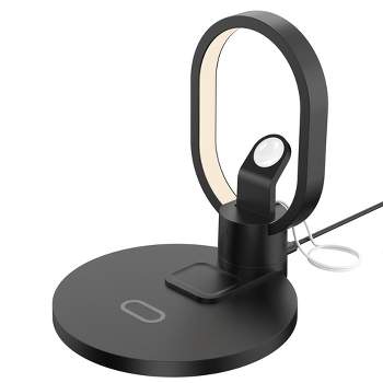 Link 4 in 1 Qi Wireless Magnetic Charging Station With LED Light For Apple and Android Phones, Watches and Earbuds