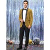 INSPIRE CHIC Men's Shawl Lapel One Button Tuxedo Wedding Shiny Sequin Blazer - 3 of 4