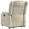 vidaXL Stand up Massage Recliner Chair - Power Lift, Cream Faux Leather, Manual Recline to 135 Degrees, Vibration Massage, Side Pocket - 4 of 4