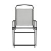 Flash Furniture Set of 4 Mystic Folding Patio Sling Chairs, Outdoor Textilene Lawn Chairs with Armrests - 3 of 4