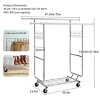 SEVOBAL Heavy Duty Rolling Garment Rack with Shelves and Adjustable Rods for Extra Storage Capacity, Silver, 75"*22"*68" - 2 of 4