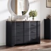 Farmhouse Drawers Dresser for Bedroom, Wood Curved Wide Chest of Drawers - 2 of 4