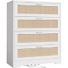 Garvee Modern Rattan Dresser for Bedroom - 5 Drawer Storage Chest in Black with Natural Rattan Design, Multi-Functional Use - 4 of 4