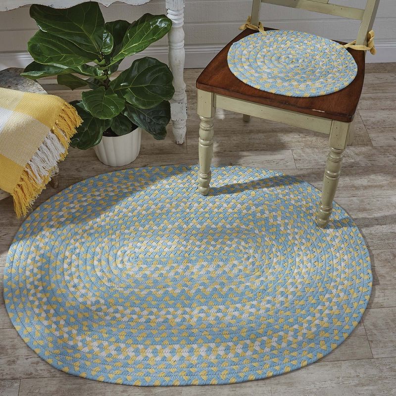 Park Designs Blue and Yellow Cottage Braided Oval Rug 32 in x 42 in, 2 of 4