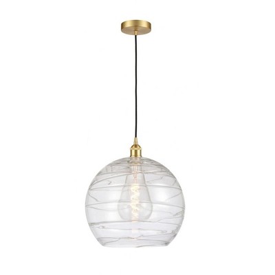 Athens Deco Swirl - 1 Light Pendant In Industrial Style-15.88 Inches Tall and 13 Inches Wide