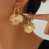 Gold Flower Earrings for Women Boho Floral Hoop Dangle Petal Earring Prom Wedding Jewelry Gifts - 2 of 4