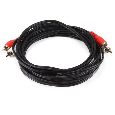 Monoprice Audio Cables - 12 Feet - Black | 2 RCA Plug to 2 RCA Plug, Male to Male