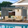 Aoodor Outdoor Pergola with Retractable Canopy, Aluminum Frame, 4 Pieces Patio Sun Shade Shelter for Backyard, Deck - 2 of 4