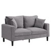 57" Upholstered Wooden 2-Seater Loveseat with High-Resilience Cushions - 3 of 4