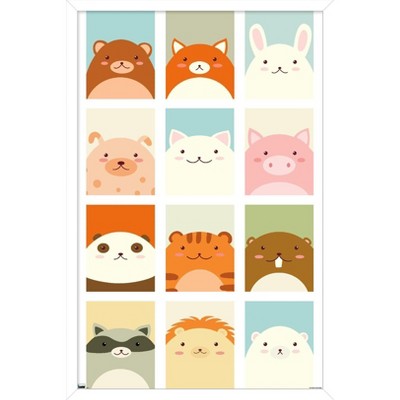 Trends International Hello Kitty and Friends - Kawaii Favorite Flavors  Framed Wall Poster Prints White Framed Version 22.375 x 34