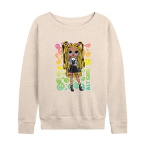 Women's - LOL Surprise! - Rainbow ALT Girl Lightweight French Terry Wide Neck Long Sleeve Shirt - 1 of 4
