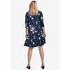 ellos Plus Size Madison Knit Three-Quarter Sleeve Dress - 3 of 4