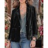 Women's Velvet Blazer Jacket Casual Button Velvet  Dressy Lapel Suit Cardigan Office Work Short Coat Suit Jacket with Pocket - 2 of 3
