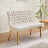 GDFStudio Soren Mid Century Modern 2-Seater Velvet Upholstered Dining Bench - 2 of 4