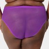 Curvy Couture Women's Mesh High Cut Brief Panty Sunset Glow - 2 of 4