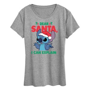 Women's - Lilo and Stitch - Dear Santa I Can Explain Christmas Short Sleeve Graphic T-Shirt - 1 of 4