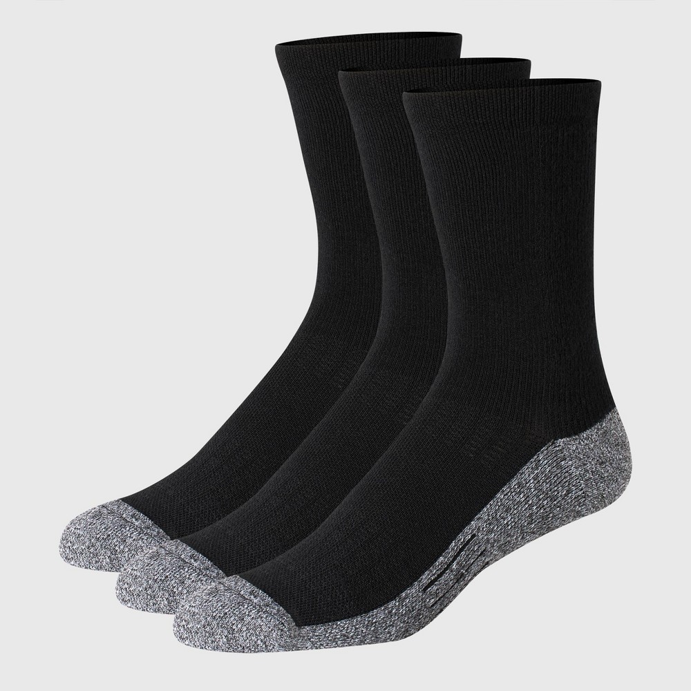 Hanes Premium Men's Cushioned Crew Socks 3pk - Black 6-12