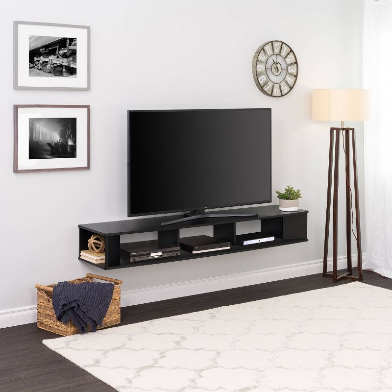 70&#34; Wall Mounted TV Stand for TVs up to 75&#34; Black - Prepac, 5 of 9