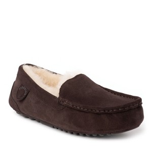Fireside By Dearfoams Women's Mel Genuine Shearling Moccasin Slipper - 1 of 4