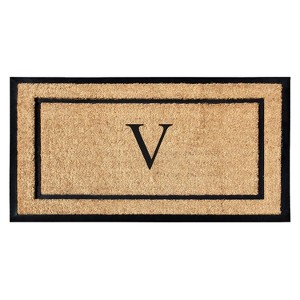 A1HC Natural Coir and Rubber Backing Monogrammed Door Mat, Anti-Shed Entry Doormat - 1 of 4