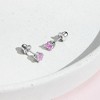 Girl's 6 Prong Solitaire Screw Back Sterling Silver Earrings - In Season Jewelry - 4 of 4