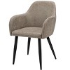 Monarch Specialties Dining Chair Set Of 2 Side Upholstered Kitchen Dining Room Fabric Metal Beige Black Contemporary Modern - 2 of 4