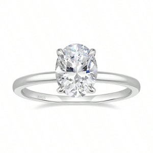 Sterling Silver Oval Cut Engagement Ring for Her Size 9 - 1 of 4