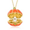 Ross-Simons Multicolored Enamel Pumpkin Ghost Pendant Necklace With Tsavorites and Chrome Diopsides in 18kt Gold Over Sterling Size 18 - 3 of 4