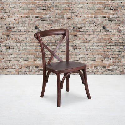 Photo 1 of Flash Furniture HERCULES Series Stackable Kids Mahogany Wood Cross Back Chair