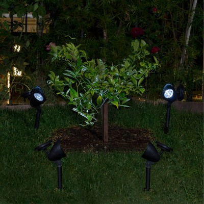 Black Solar Powered LED Pathway Light Set of 6
