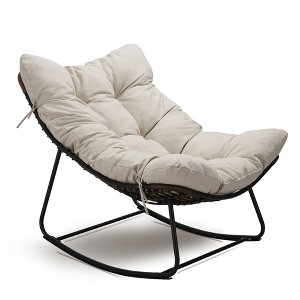 Dsvimoy Accent Chair Rocking Design Stylish Comfort for Living Room, Light Gray, 35.4"*47.2"*35.6" - 1 of 4