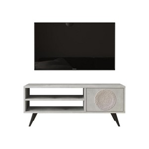 HomeStock Cloud TV Unit Wooden-Legged TV Stand 43 Inches Stone -Uv Print - 1 of 4