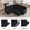 81" Chenille Convertible L-Shaped Sleeper Sectional Sofa with Pull-Out Bed, Storage Seat, USB & Type-C Charging Ports, Cup Holders - 4 of 4