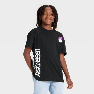 Boys' Pokémon Legendary Grid Oversized Short Sleeve Graphic T-Shirt - Black