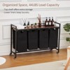 Laundry Basket on Wheels, Movable Laundry Hamper, Laundry Cart with Wooden Tabletop & Pulled-Out Basket - 4 of 4