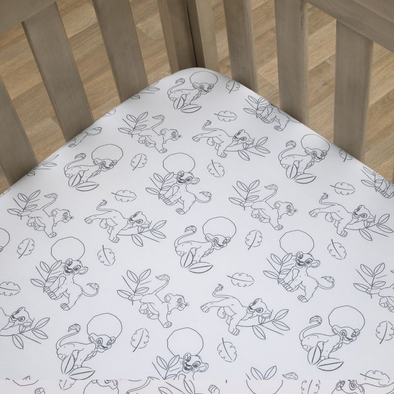 Disney Lion King Leader of the Pack Black and White Super Soft Fitted Crib Sheet, 2 of 6