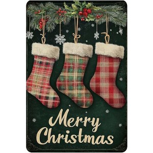 Lomsoe Christmas Metal Tin Sign Merry Christmas Vintage Sign Retro Tin Sign Aluminum Sign For Bedroom Kitchen Garden Wall Coffee Home Decor 8x12 Inch - 1 of 1